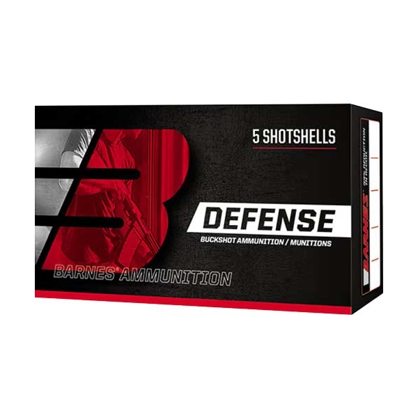Barnes Defense Buckshot 20ga - 2.75" 3bk 5rd 20bx/cs
