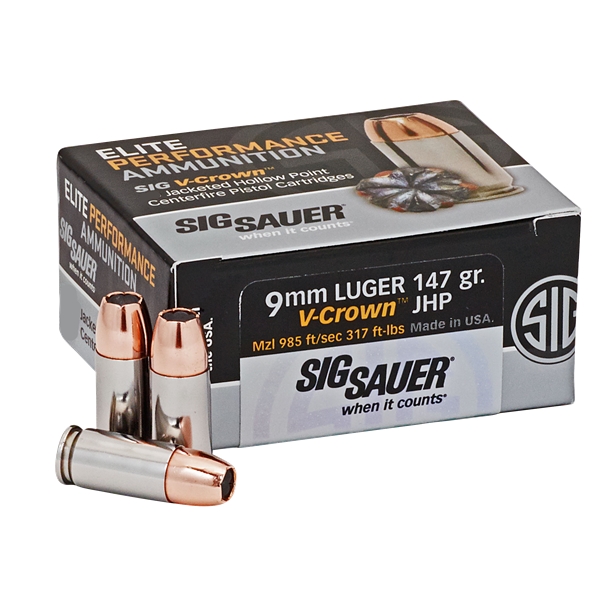 Sig 9mm Luger 147gr Elite - 50rd 10bx/cs Competition Jhp