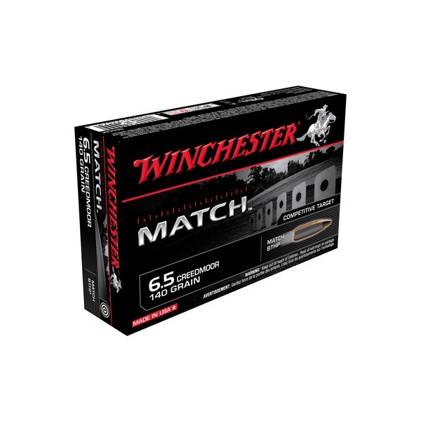 Winchester Match 6.5cm 140gr - 20rd 10bx/cs 140gr Bthp
