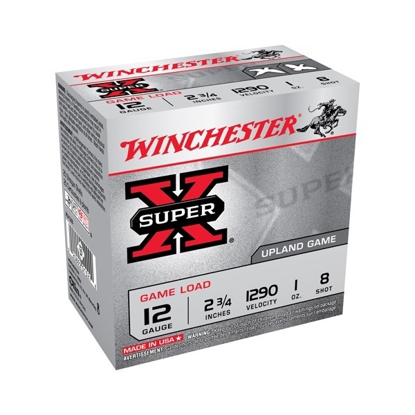 Winchester Super-x 12ga 2.75" - Case Lots 1290fps 1oz #8