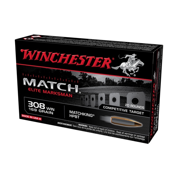 Winchester Match Elite 308 Win - 20rd 10bx/cs 169gr Mrksmn Hpbt