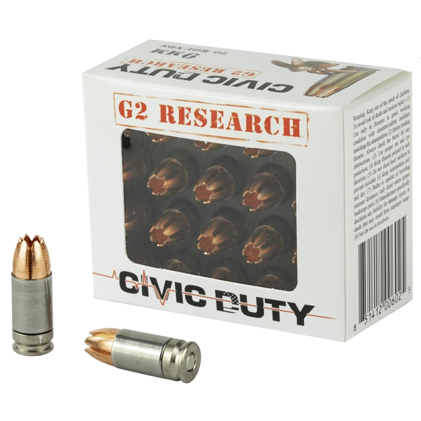 G2r Civic Duty 9mm 100gr 20/500