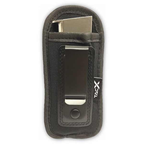 TacX Pro Gear Universal IWB Pistol Mag Pouch | Inside The Waistband Magazine Holder | Single and Double Stack Magazine Concealment Holsters for 9mm/.40/.45/.380 (2 Pack - Large)