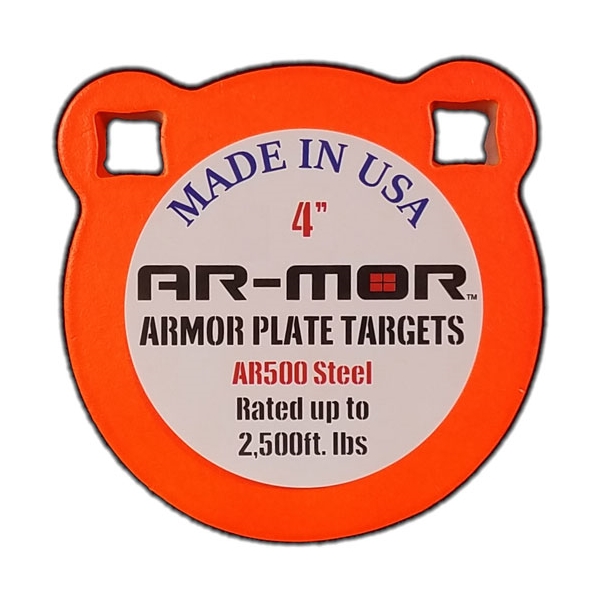 Ar-mor 4" Ar500 Steel Gong - 1/2" Thick Steel Orange Round