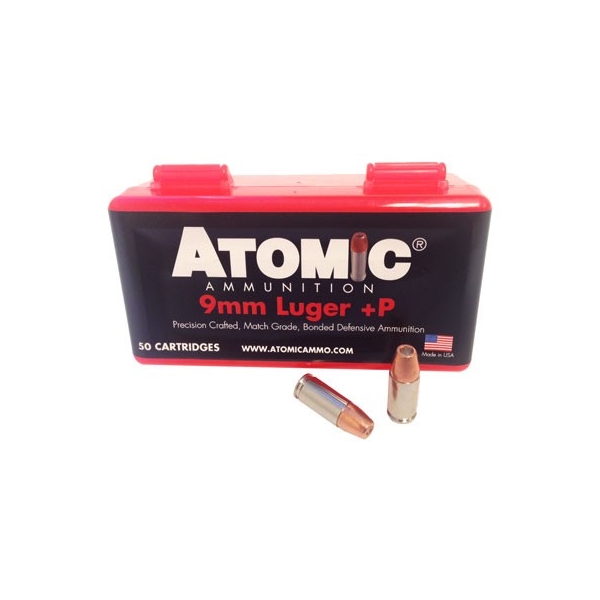 Atomic 9mm Luger +p 124gr Jhp - 50rd 10bx/cs