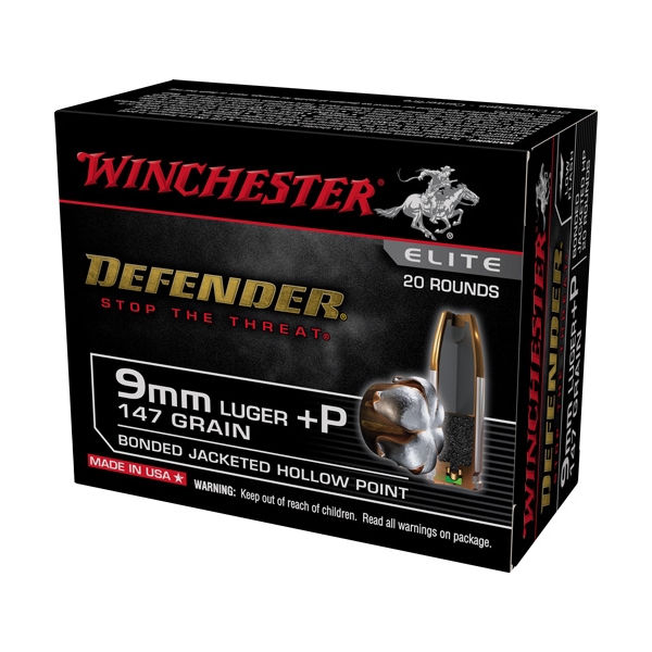 Winchester Supreme Elite 20rd - 10bx/cs 9mm+ 147gr Pdx1 Dfndr