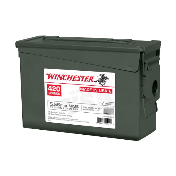 Winchester Usa 5.56x45 55gr - 420rd Ammo Can Fmj Stripper Cl