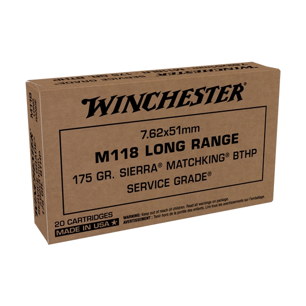 Winchester 7.62x51mm 175gr - 20rd 25bx/cs Matchking Bthp
