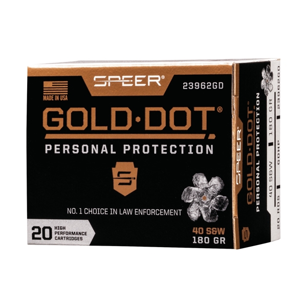 Speer Gold Dot 40 Sw - 20rd 10bx/cs 180gr Gdhp
