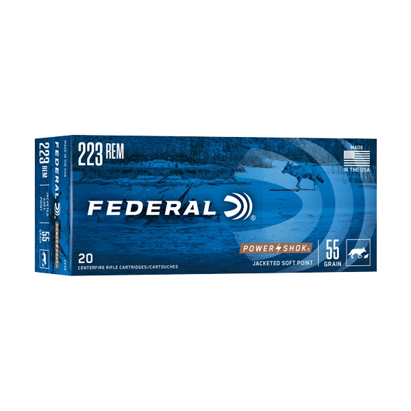 Federal Power-shok 223 Rem - 20rd 10bx/cs 55gr Sp