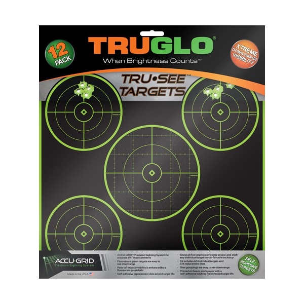 Truglo Tru-see Reactive Target - 5 Bull 12-pack