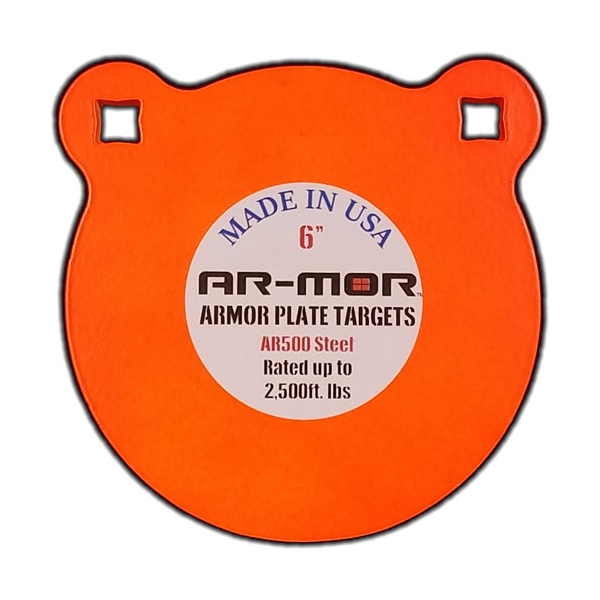 Ar-mor 6" Ar500 Steel Gong - 3/8" Thick Steel Orange Round