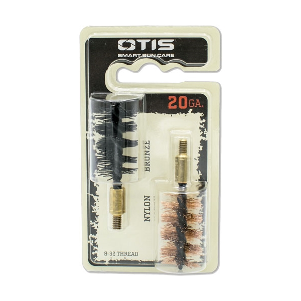 Otis Bore Brush .20 Ga 2-pack - 1-nylon 1-bronze 8-32mm Thread
