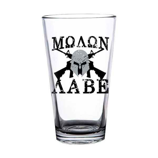 2 Monkey Americana Pint Glass - Molon Labe Glass