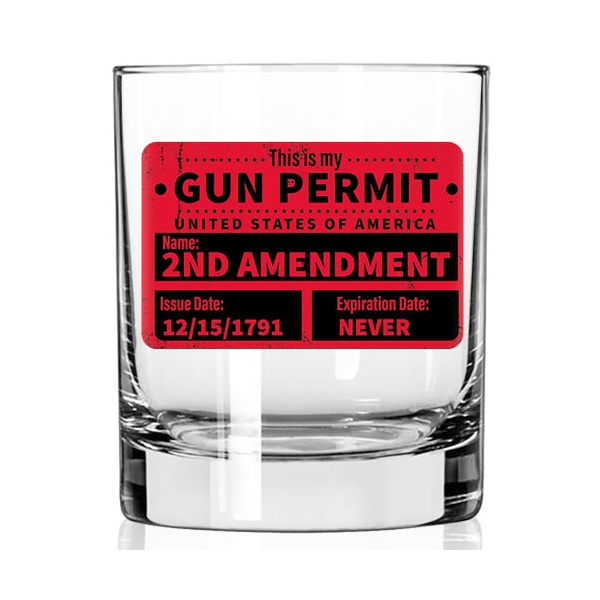 2 Monkey Whiskey Glass - Gun Permit
