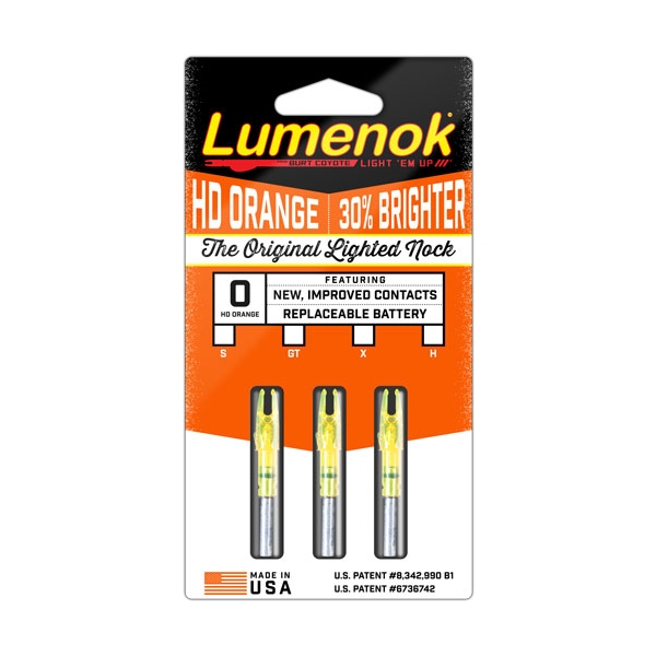 Lumenok Lighted Nock - Gt-series Hd Orange 3pk