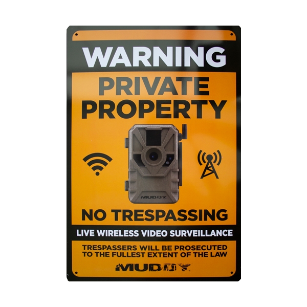 Muddy Live Wireless Video - Surveillance Sign 8"x12" 1ea