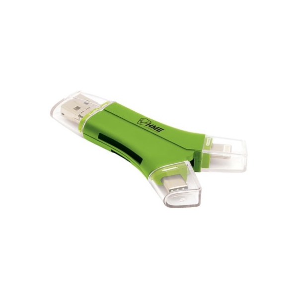 Hme Memory Card Reader 4-in-1 - Apple Or Android Devices