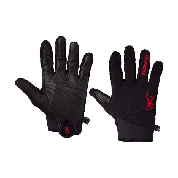 Browning Ace Shooting Gloves - Large Black/red Trim