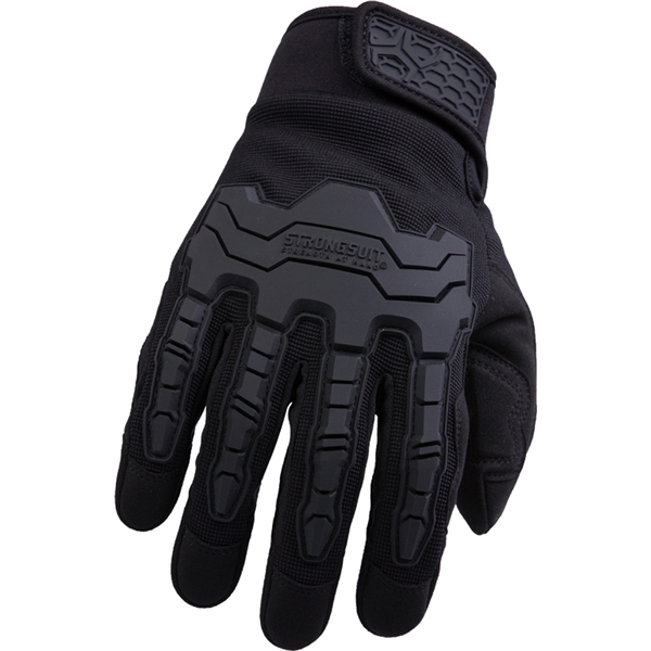 Strongsuit Brawny Gloves Med - Black W/knuckle Protection!