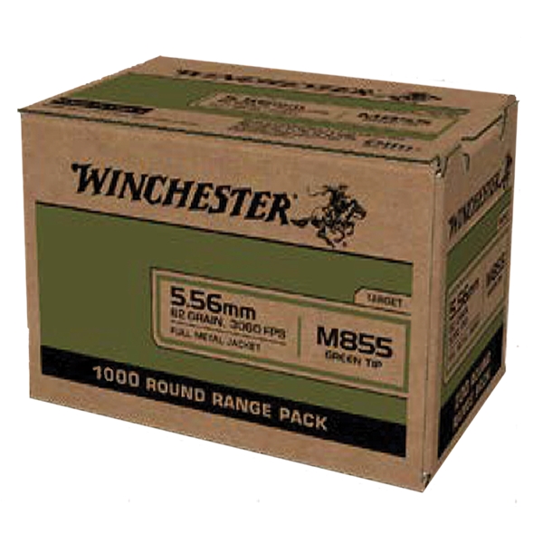 Winchester Usa 5.56x45 Case - Lot 62gr Green Tip 1000rd Case