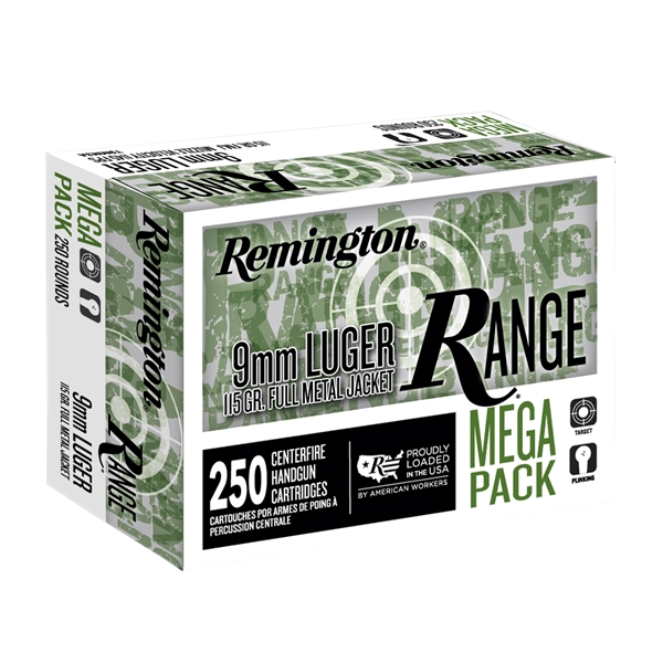 Remington Ammunition Range, Rem R23975 T9mm3a Rng   9mm Lug     115 Fmj  250/4