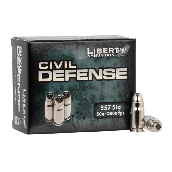 Liberty Ammunition Civil Defense, Liberty La-cd-357sig-053  357sig  50gr 20/50