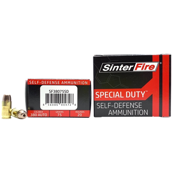 Sinterfire Inc Special Duty (sd), Sinterfire Sf38075sd  380 100gr.hollow Point 20/10