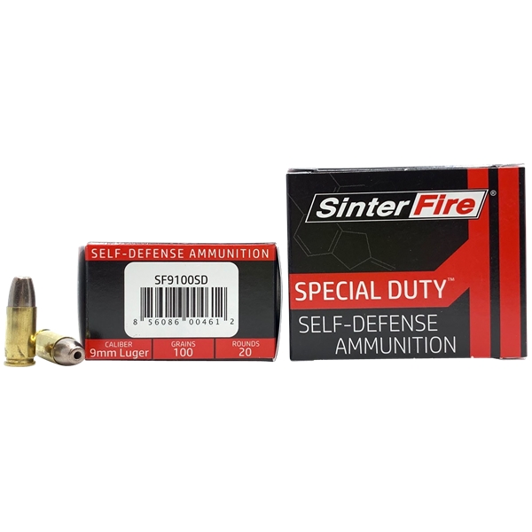 Sinterfire Inc Special Duty (sd), Sinterfire Sf9100sd   9mm 100gr.hollow Point 20/10