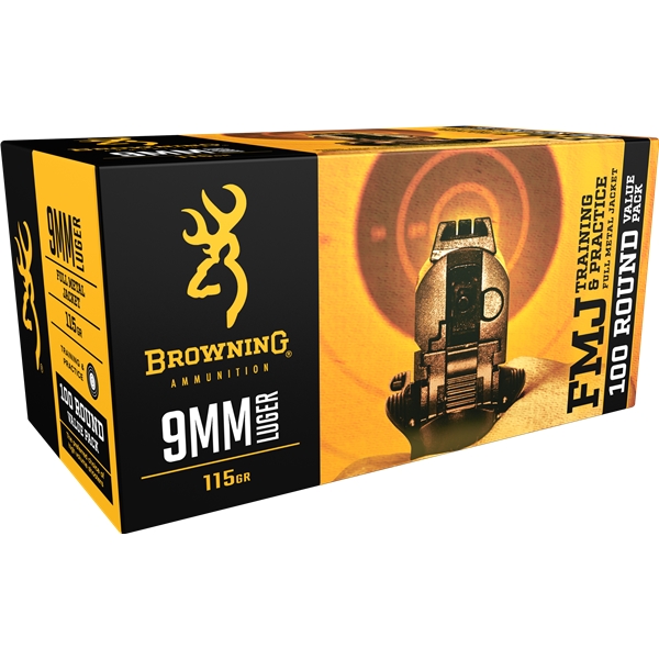 Browning Ammo Training & Practice, Brna B191800094    9mm    115 Fmj Value Pk  100/05
