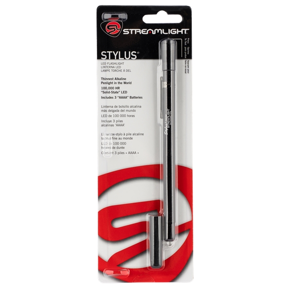 Streamlight Stylus, Stl 65006  Stylus 3cell Blk    Red Led
