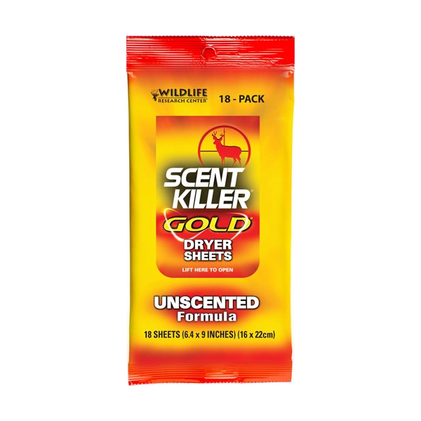 Wrc Dryer Sheets Scent Killer - Gold Unscented 18-pack