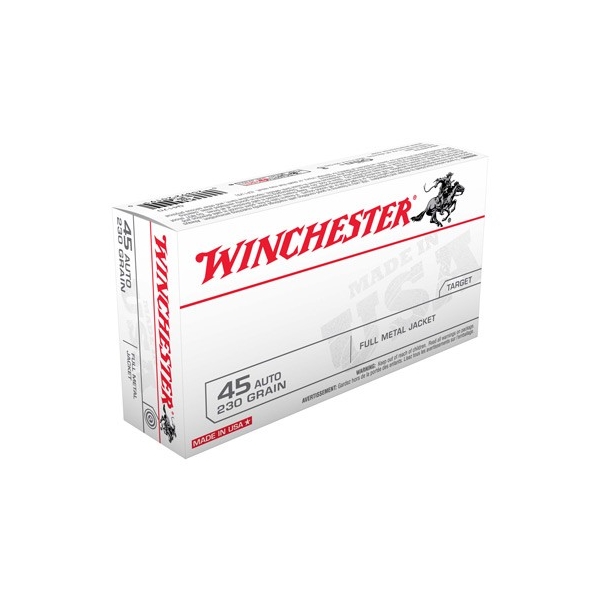 Winchester Usa 45 Acp 230gr - 50rd 10bx/cs Fmj Rn