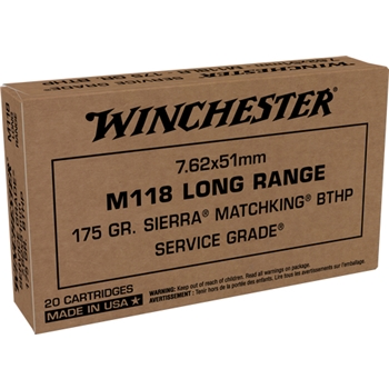 Winchester 7.62x51mm 175gr - 20rd 25bx/cs Matchking Bthp