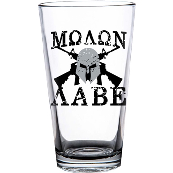 2 Monkey Americana Pint Glass - Molon Labe Glass