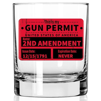 2 Monkey Whiskey Glass - Gun Permit
