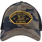 Buck Wear Ball Cap Nra Logo - Woodlands Camo/black