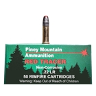 Piney Mountain Ammunition Red Tracer, Supernova Pmsn22lrr 22lr  40lrn  Red Tracers 50/10